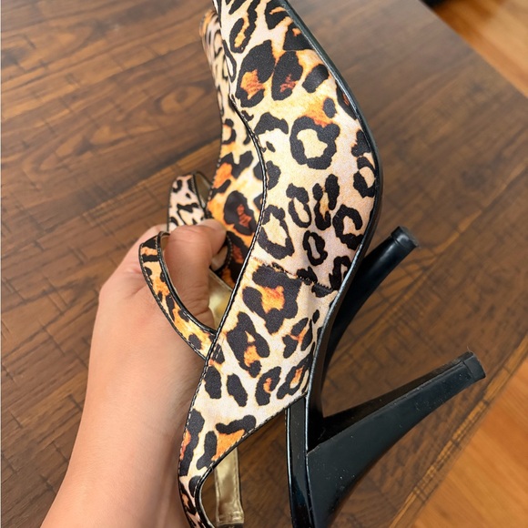 Leopard Print Peep Toe Heels - Picture 10 of 14